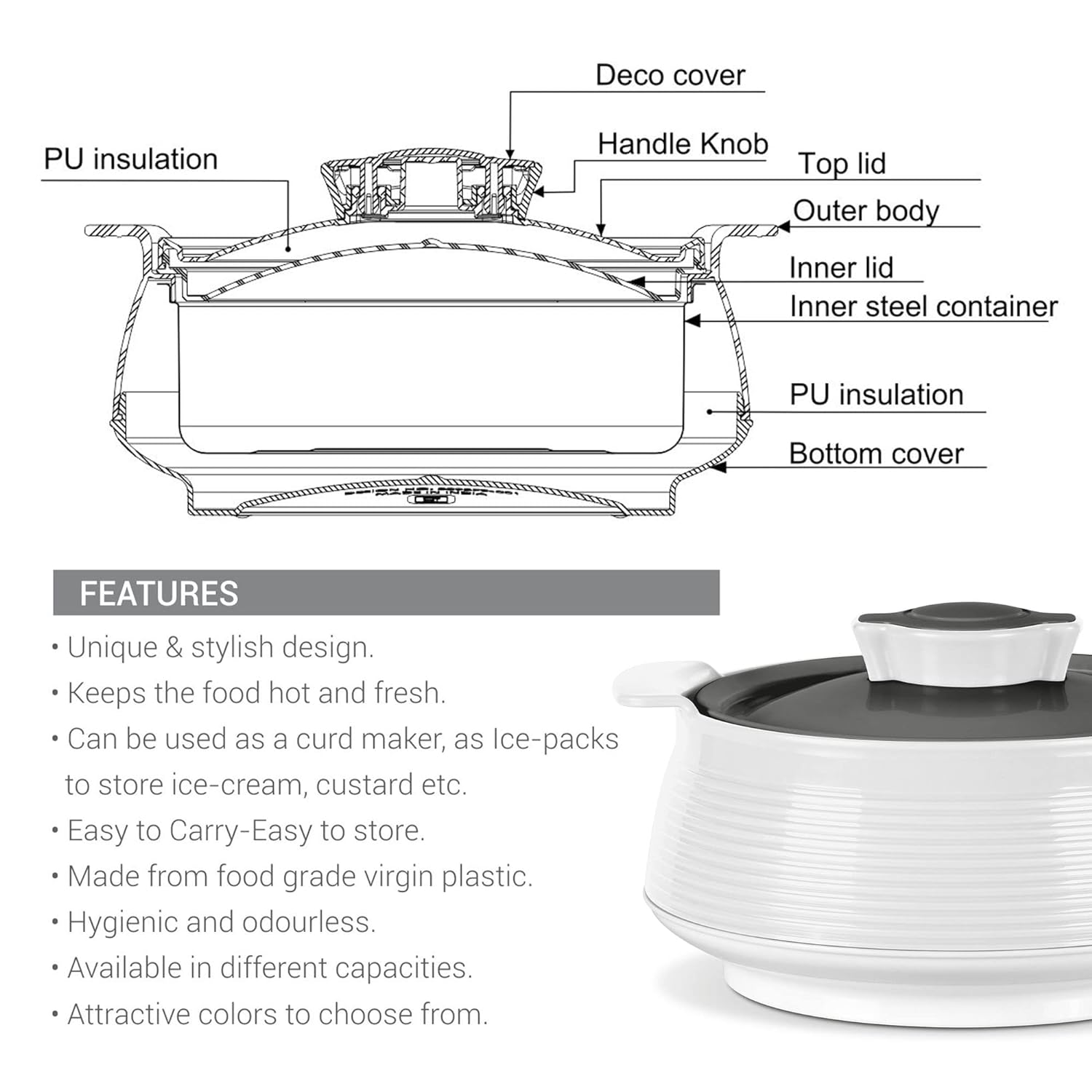 Milton Venice 1000 Insulated Casserole