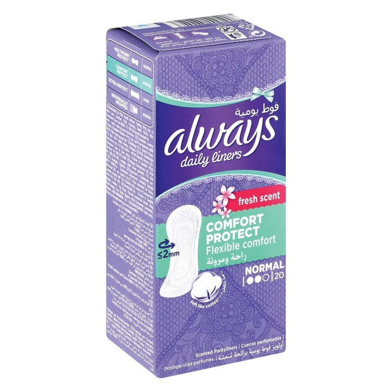 Always Comfort Protect Normal Fresh Scented Daily Liners