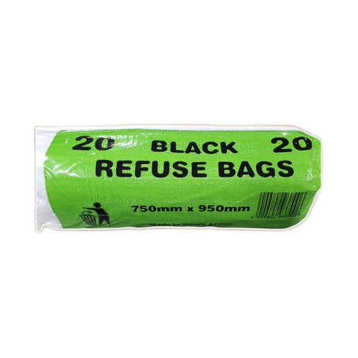 Black Refuse Bags (750mm x 950mm) 20's