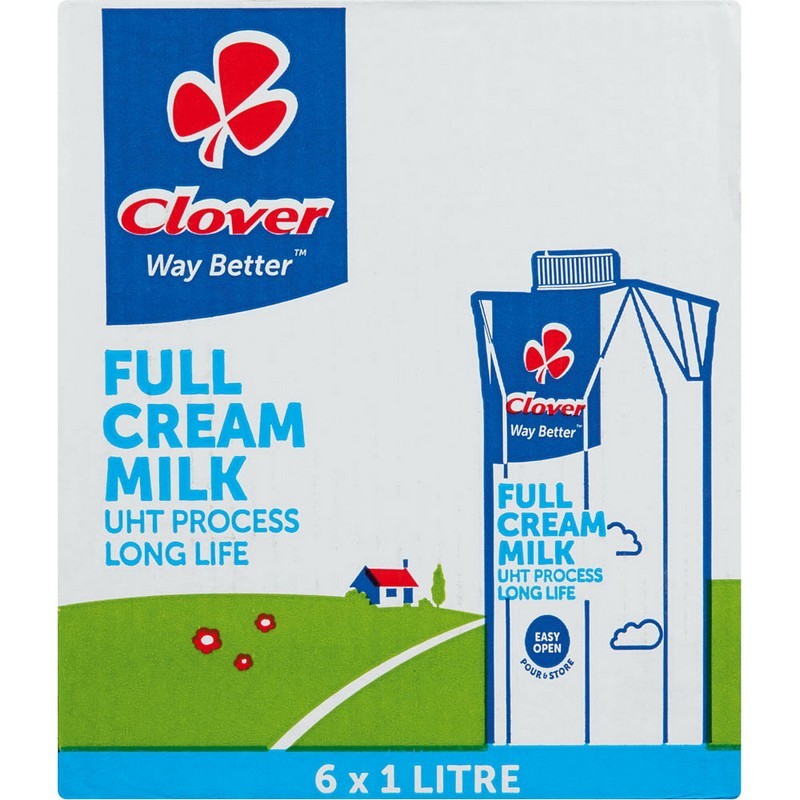 Clover UHT Long Life Milk Carton (6 x 1l)