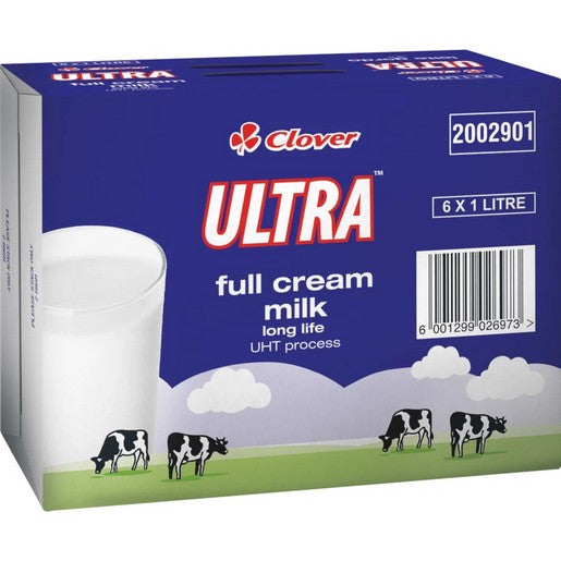 Clover UHT Long Life Milk Carton (6 x 1l)