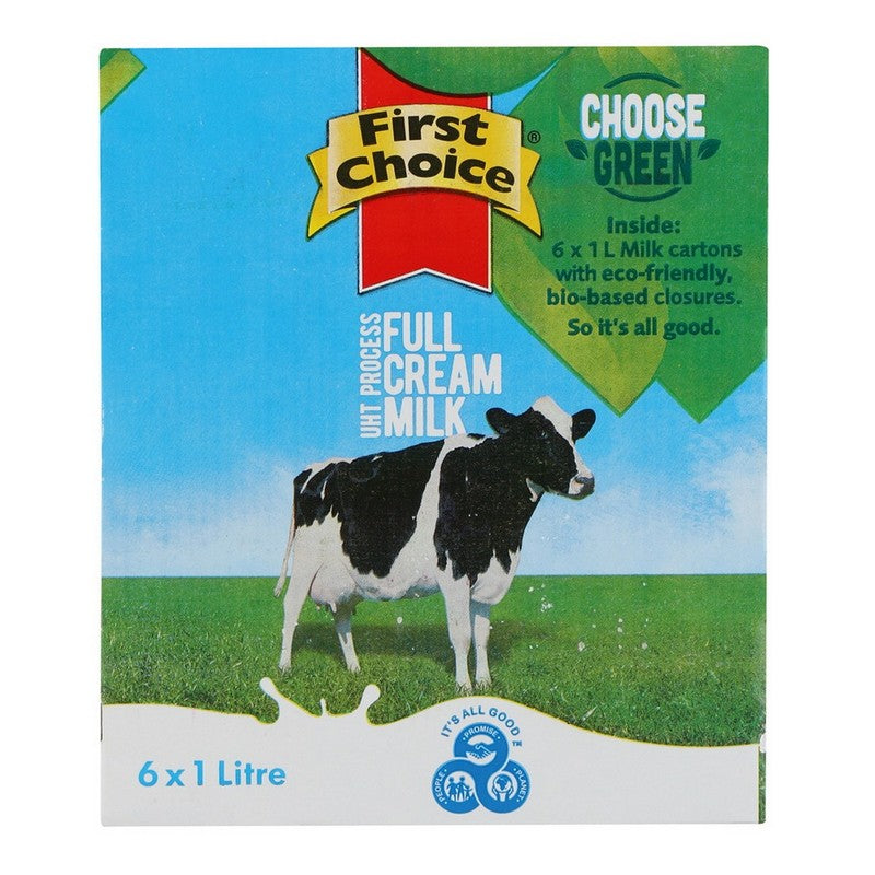 First Choice UHT Full Cream Milk (1L X 6)