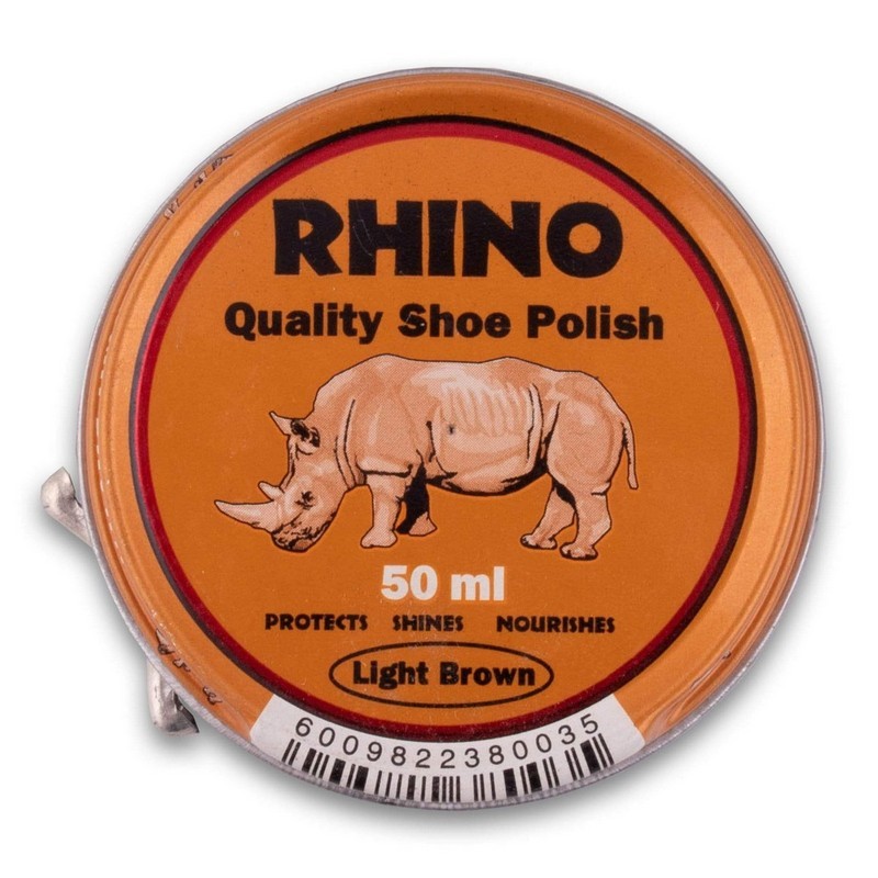 Rhino Quality Shoe Polish Light Brown 50ml