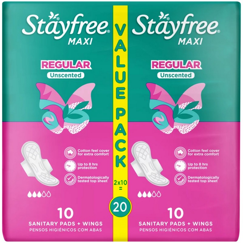 Stayfree Maxi Regular Unscented 20s