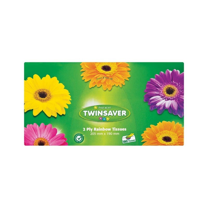 Twinsaver Facial Tissues Rainbow 180s