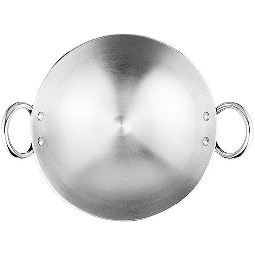 Unex Premium Cookware Silver Finish Heavy Base Aluminum Kadhai