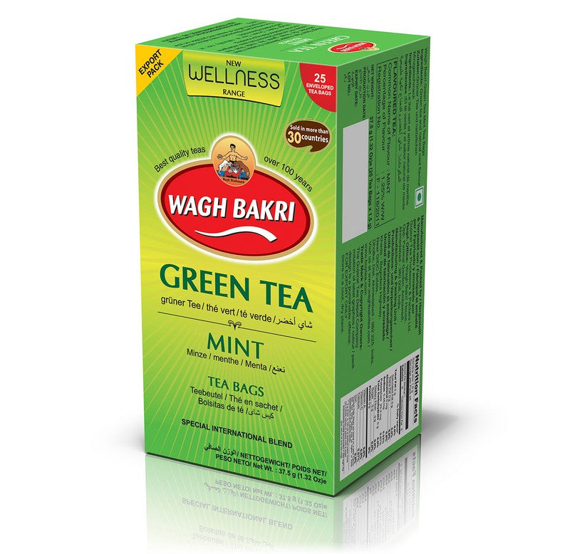 Wagh Bakri Green Tea Bags Mint 25