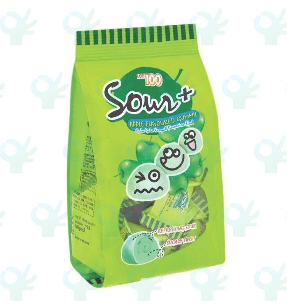 Lot 100 Sour+ Gummy Candy 100g