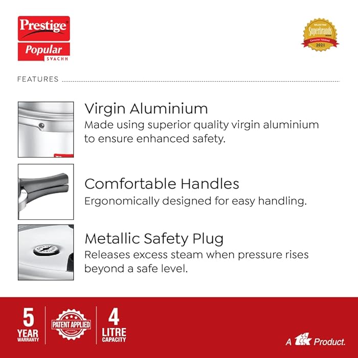 Prestige Popular Svachh Aluminium Pressure Cooker