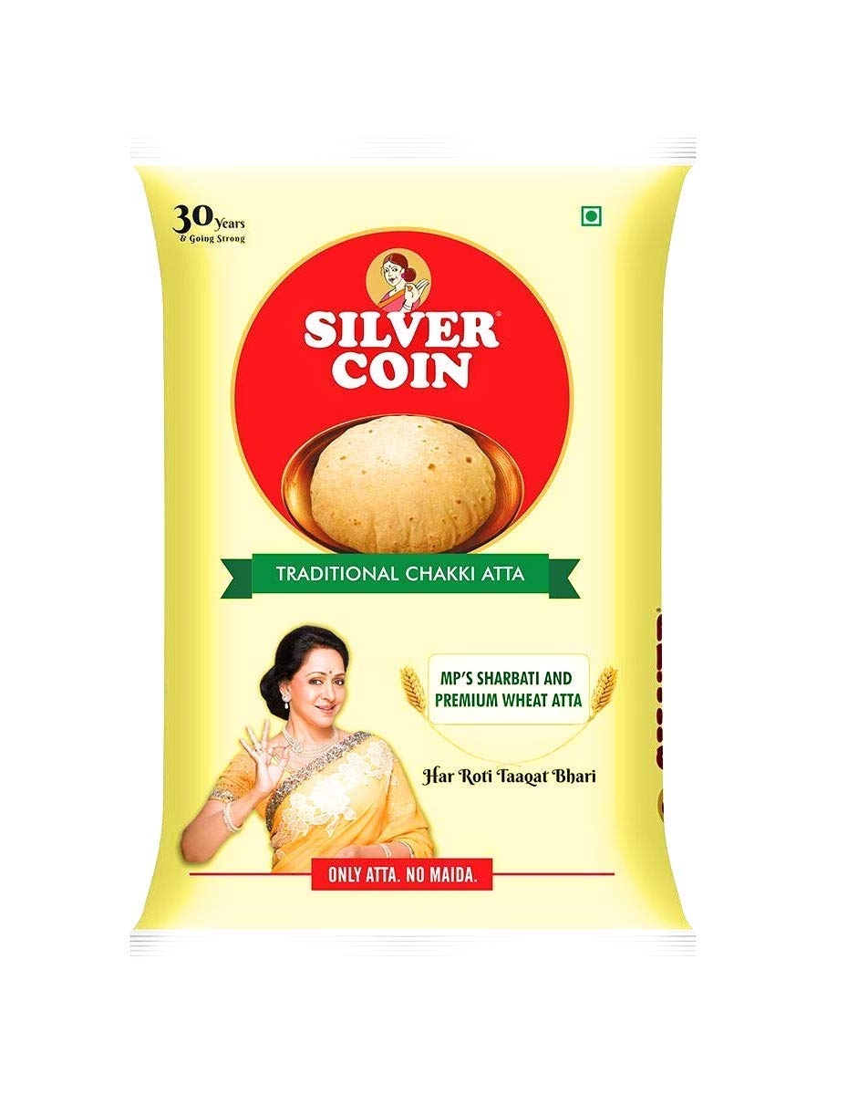 Silver Coin Traditional Chakki  Atta 5kg