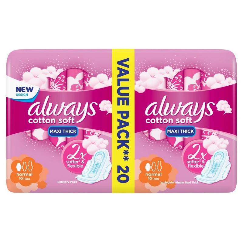 Always Maxi Cotton Soft Normal Sanitary Pads 20's