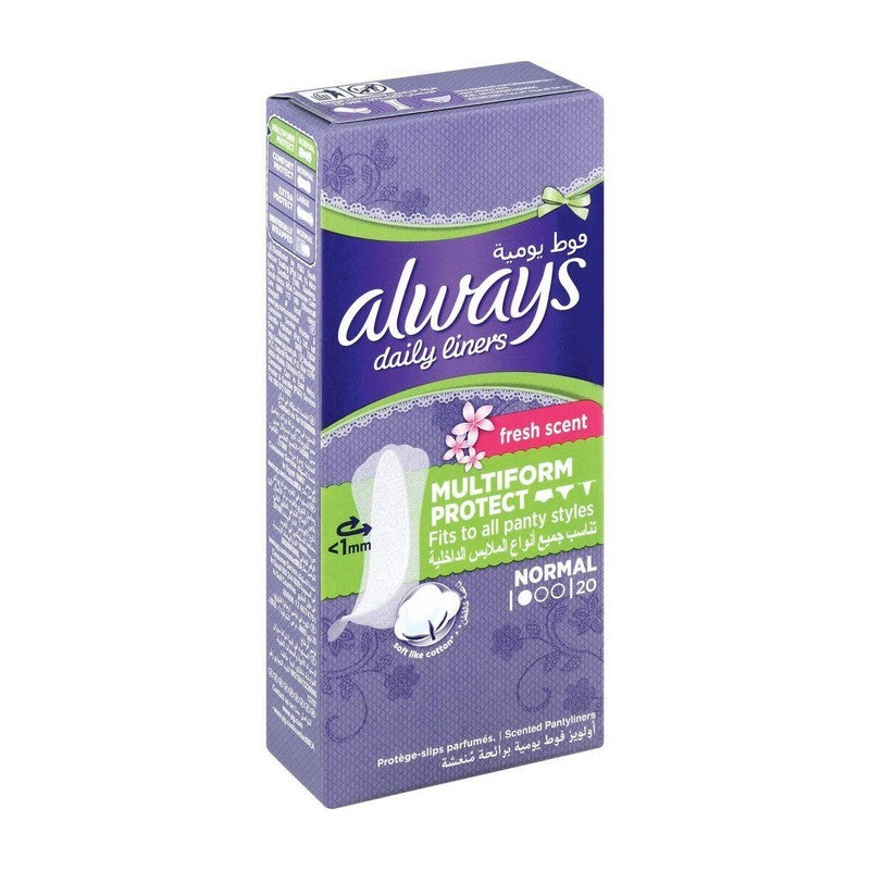 Always Multiform Protect Normal Daily Liners 20's