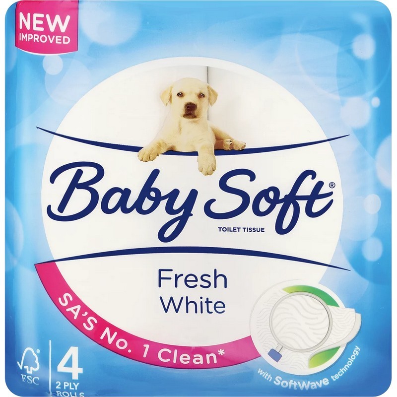 Baby Soft Toilet Tissues Fresh White 2 Ply