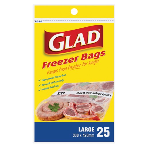 Glad Large Freezer Bags 25's
