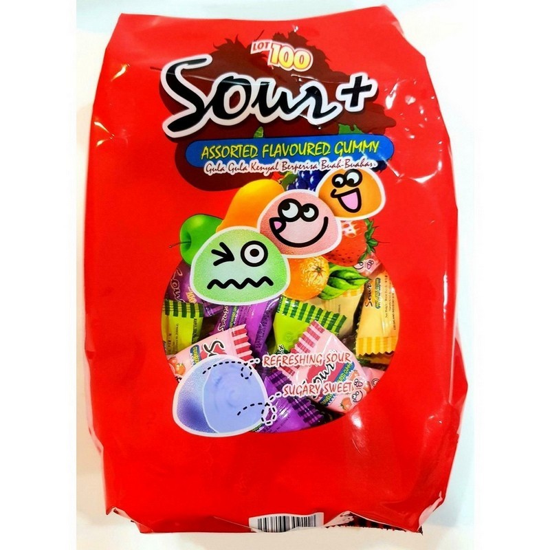 Lot 100 Sour+ Gummy Candy 100g