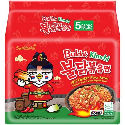 Samyang Buldak Kimchi Hot Chicken Flavour Ramen (135g x 5)