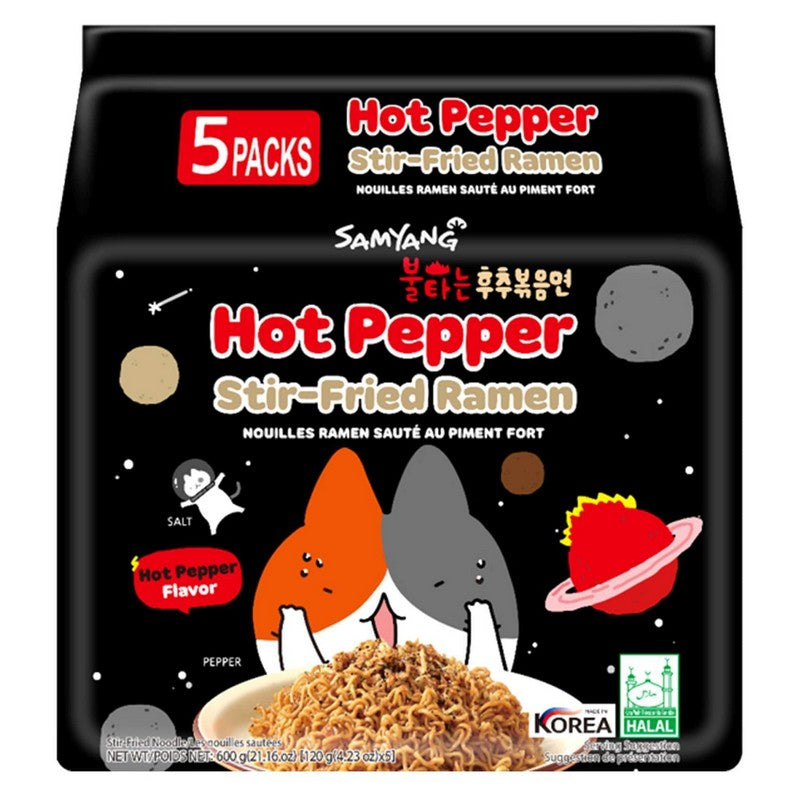 Samyang Hot Pepper Stir-Fried Ramen 120g Pack of 5